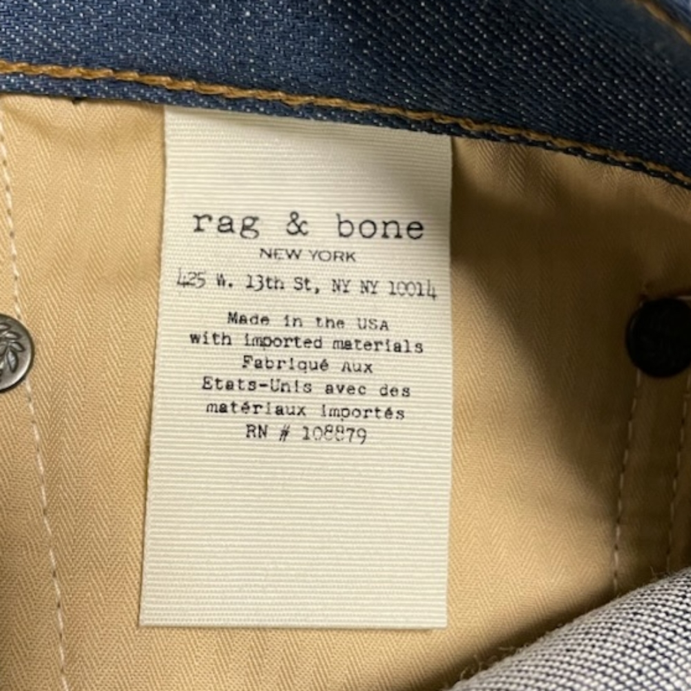 Rag And Bone Raw Fit 2 Authentic Stretch jean mens size 34W 32L - Picture 11 of 11